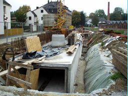 Der Stauraumkanal wird als Fundament genutzt.