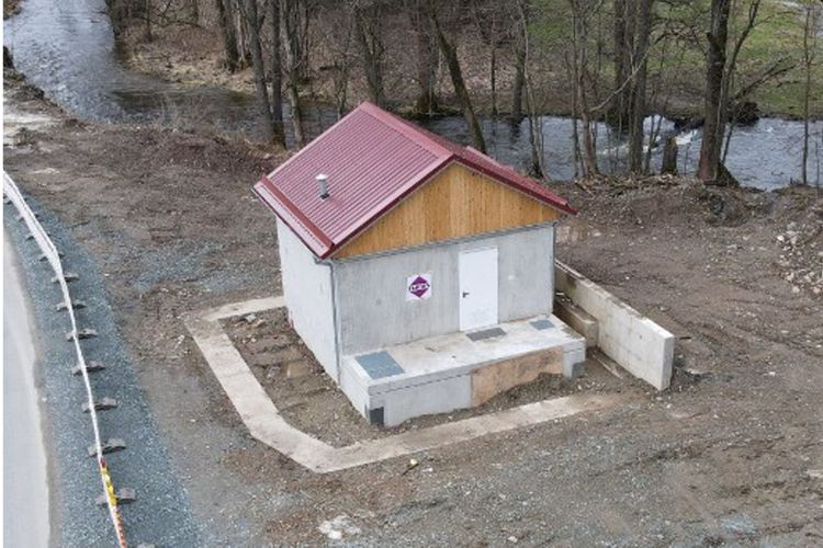Das Gebäude für das Pumpwerk ist fertigstellt