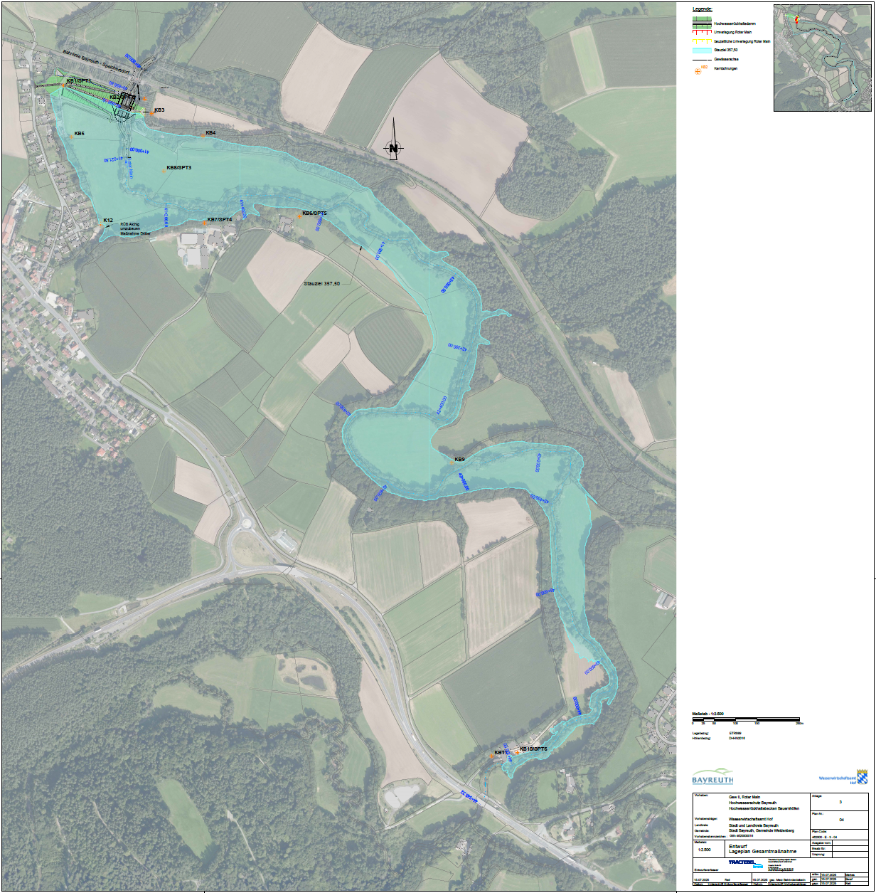 Hochwasserrückhaltebecken Bauernhöfen - Abgrenzung Planungsbereich