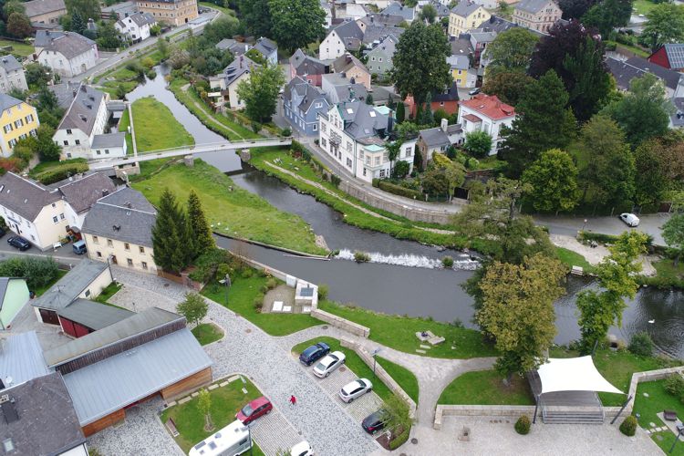 Wehranlage der ehem. Stegmühle in Schwarzenbach a. d. Saale